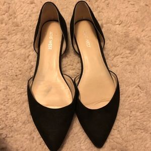 Nine West Starship Pointy Toe Black Flats Sz8